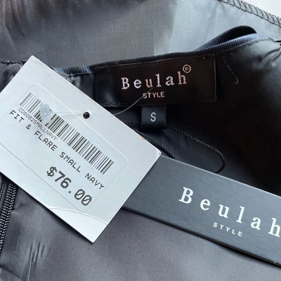 🌿SALE🌿BEULAH Style Navy Flare Sleeveless Dress - Picture 5 of 13